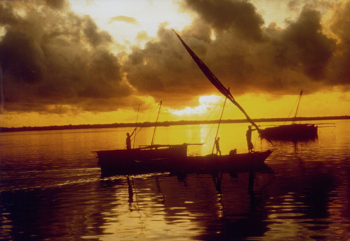 Kenya - Sunrise at Lamu Harbour